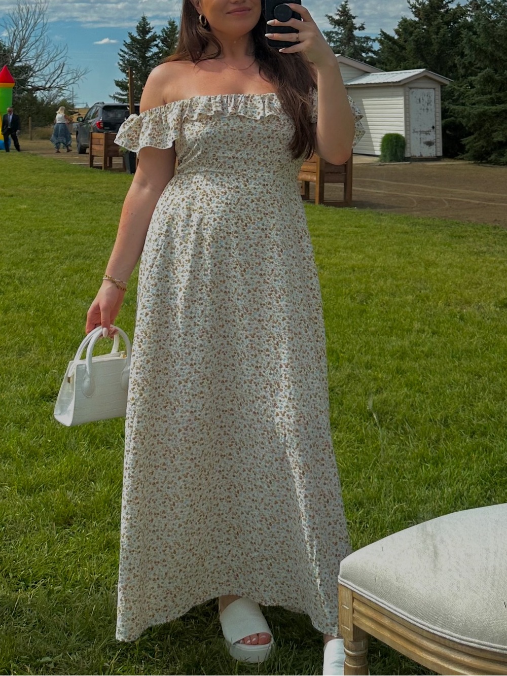 Ellison Brown & Blue Floral Maxi Dress